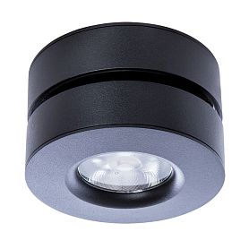Точечный накладной светильник Arte Lamp Vela A2511PL-1BK, арматура черная, плафон металл черный - фото 1