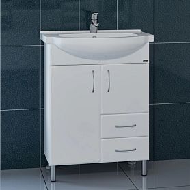 Тумба под раковину Санта Элеганс 65 напольная, с ящиками, цвет белый - фото 1