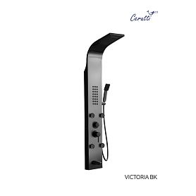 Душевая панель CeruttiSPA Victoria BK CT9981, с гидромассажем, цвет черный - фото 1