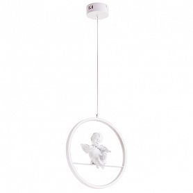 Подвесной светильник Arte Lamp Paradise A6065SP-1WH, арматура белая, плафон металл / силикон белый, 30х30 см - фото 1
