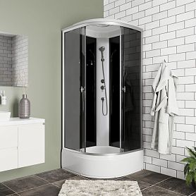 Душевая кабина Niagara Eco E80/26/TN 80х80, стекло тонированное, профиль хром матовый, с крышей - фото 1