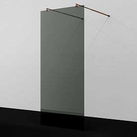 Душевая перегородка WasserKRAFT Vechte 60W39RG-TG 90x200, стекло тонированное, профиль графит - фото 1