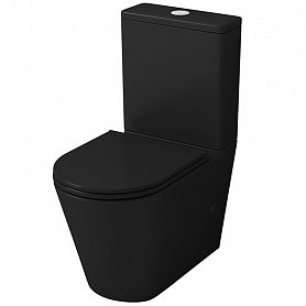 Унитаз Grossman GR-4449 BMS напольный, безободковый, с сиденьем микролифт, цвет черный матовый - фото 1