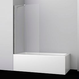 Шторка на ванну WasserKRAFT Spree 14P01-80 80x140, стекло прозрачное, профиль никель - фото 1