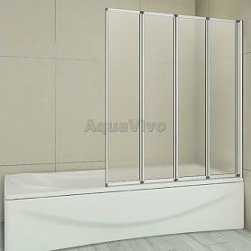 Шторка на ванну Good Door Screen GR4-100-G-WE 100x140, стекло грейп, профиль белый - фото 1