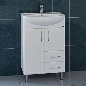 Тумба под раковину Санта Уют 55 напольная, с ящиками, цвет белый - фото 1