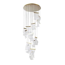 Каскадная люстра Arte Lamp Grappolo A2283SP-14GO, арматура золото, плафон акрил прозрачный - фото 1
