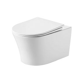 Унитаз Grossman Thin Rim GR-5604 SQ подвесной, с сиденьем микролифт, цвет белый глянцевый - фото 1