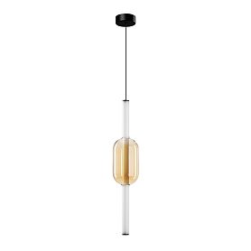 Подвесной светильник Arte Lamp Rigla A6837SP-12AM, арматура черная, плафон стекло янтарное - фото 1