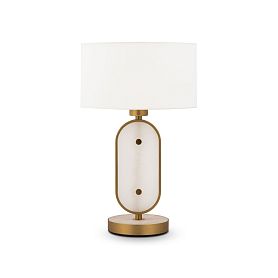 Настольный светильник Maytoni Marmo MOD099TL-01G, арматура латунь, профиль текстиль белый - фото 1
