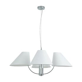 Подвесная люстра Arte Lamp Rondo A4086LM-4CC, арматура хром, плафон ткань белая - фото 1