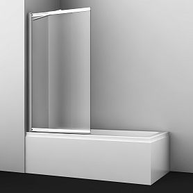 Шторка на ванну WasserKRAFT Main 41S02-100L Matt Glass Fixed 100x140, левая, стекло матовое, профиль хром - фото 1