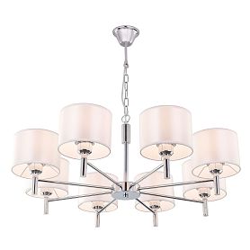 Подвесная люстра Citilux Аврора CL463180, арматура хром, плафоны текстиль белый - фото 1