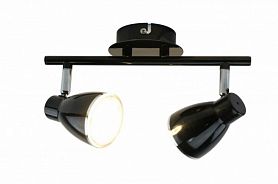 Спот Arte Lamp Gioved A6008PL-2BK, арматура хром / черная, плафоны металл черный, 27х10 см - фото 1