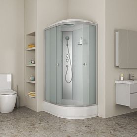 Душевая кабина Niagara Eco E120/80/26L/MT 120х80, левая, стекло матовое, профиль хром матовый - фото 1