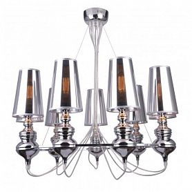 Подвесная люстра Arte Lamp Anna Maria A4280LM-9CC, арматура хром, плафоны пластик серый, 85х85 см - фото 1