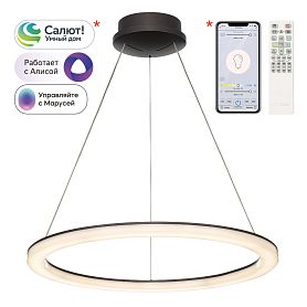 Подвесная люстра Citilux Электрон Смарт CL710B65S, арматура коричневая, плафоны полимер матовый - фото 1