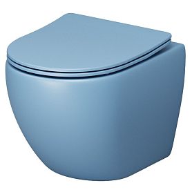 Унитаз Grossman Color GR-4455 BSMS подвесной, безободковый, с сиденьем микролифт, цвет голубой матовый - фото 1