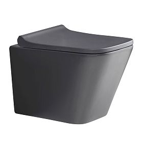 Унитаз Weltwasser SK Gelbach 041 MT-GR подвесной, безободковый,  смыв Торнадо, с сиденьем микролифт, цвет серый матовый - фото 1