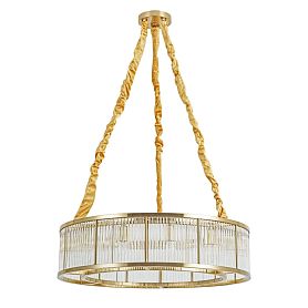 Подвесная люстра Arte Lamp Anetta A1065SP-12PB, арматура полированная медь, плафон хрусталь прозрачный - фото 1