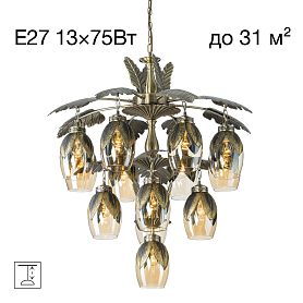 Подвесная люстра Citilux Garuda CL420193, арматура бронза, плафоны стекло шампань - фото 1