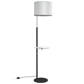 Торшер Citilux Батлер CL806011, арматура хром / чрная, плафоны текстиль дымчатый / тмный - фото 1