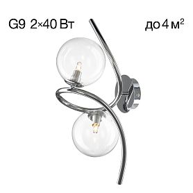 Бра Citilux Vansa CL206321, арматура хром, плафоны стекло прозрачное - фото 1