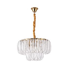 Подвесная люстра Arte Lamp Evelyn A4073LM-7PB, арматура полированная медь, плафон стекло прозрачное - фото 1