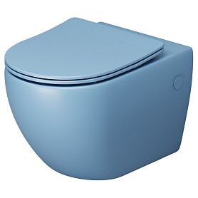 Унитаз Grossman Color GR-4411 BSMS подвесной, безободковый, с сиденьем микролифт, цвет голубой матовый - фото 1