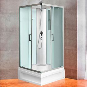 Душевая кабина River Quadro Б/К XL 90/41 MT 90x90, стекло матовое, профиль хром матовый, без крыши - фото 1