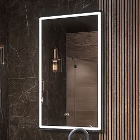 Зеркало Vigo Roberta Luxe 60x100, с подсветкой, функцией антизапотевания, диммером и часами - фото 1
