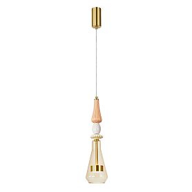 Подвесной светильник Arte Lamp Coral A2405SP-8YL, арматура латунь, плафон стекло желтое - фото 1
