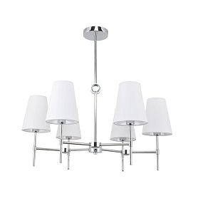 Подвесная люстра Arte Lamp Daniella A4104LM-6CC, арматура хром, плафон ткань белая - фото 1