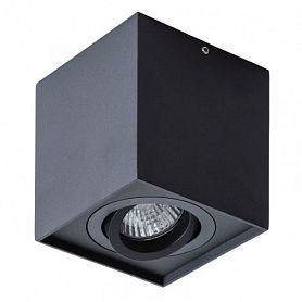 Точечный светильник Arte Lamp Factor A5544PL-1BK, арматура черная, плафон металл черный, 10х10 см - фото 1