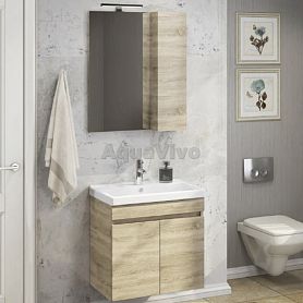 Мебель для ванной Comforty Тромсе 60, цвет дуб сонома - фото 1