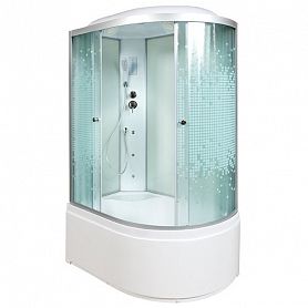 Душевая кабина Deto L 920 L 120x80, стекло матовое с узором, профиль хром глянцевый, с сенсорным управлением, с гидромассажем, с подсветкой, левая - фото 1