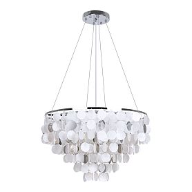 Подвесная люстра Arte Lamp Pipirima A4100LM-8CC, арматура хром, плафон перламутр белый - фото 1
