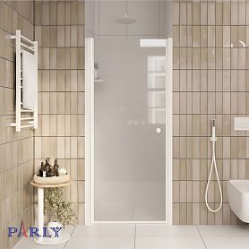 Душевая дверь Parly DE70F 70x185, стекло матовое, профиль белый - фото 1