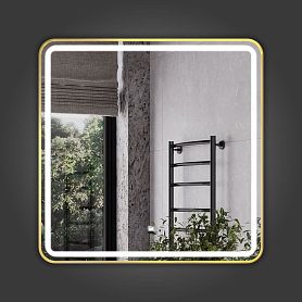 Зеркало Comforty Ситара 80, с подсветкой, функцией антизапотевания, цвет золото - фото 1