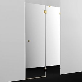Душевая дверь WasserKRAFT Ems 76H05R-MR 120x200, правая, стекло зеркальное, профиль золото глянцевое - фото 1
