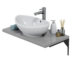 Мебель для ванной Санта Юпитер 80, цвет вулканический серый - фото 1