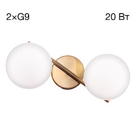 Настенный светильник Citilux Ronny CL242323, арматура бронза, плафоны стекло белое - фото 1