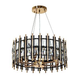 Подвесная люстра Arte Lamp Alruba A1043SP-6BK, арматура черная, плафон хрусталь прозрачный - фото 1