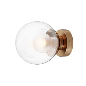 Бра Maytoni Basic form MOD521WL-01G1, арматура золото, профиль стекло прозрачное / белое - фото 1