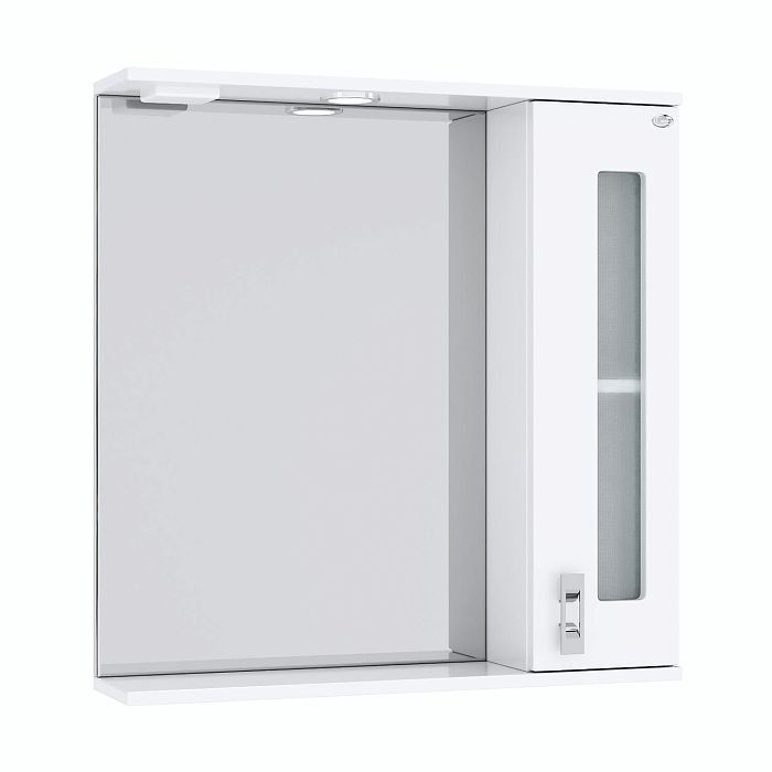 Шкаф-зеркало Оника Кристалл 67, правый, с подсветкой, цвет белый