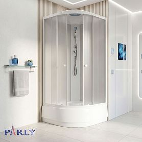 Душевая кабина Parly Effect EFM921 90x90, стекло матовое, профиль белый - фото 1