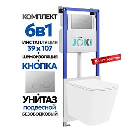 Комплект: Инсталляция JK04054+Кнопка JK701528CH хром+Verna JK3021022 белый унитаз - фото 1
