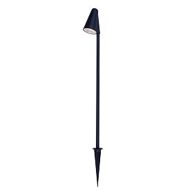 Грунтовый светильник Arte Lamp Muphrid A4109FN-1BK, арматура черная, плафон алюминий / стекло черный - фото 1