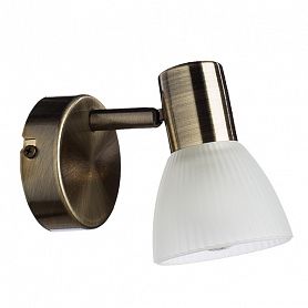 Спот Arte Lamp Parry A5062AP-1AB, арматура бронза, плафон стекло белое, 8х16 см - фото 1