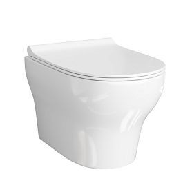 Унитаз WasserKRAFT Berkel H001.E034 подвесной, безободковый, с сиденьем микролифт, цвет белый глянец - фото 1
